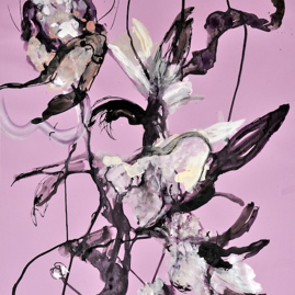 Im Schmetterlingsgarten 1, Mischtechnik auf Papier, 100 x 70 cm, 2013.jpeg