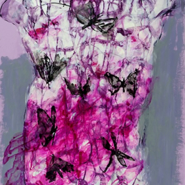 Schmetterlingskleid, Mischtechnik auf farbigem Karton, 100 x 70 cm 2013.jpeg